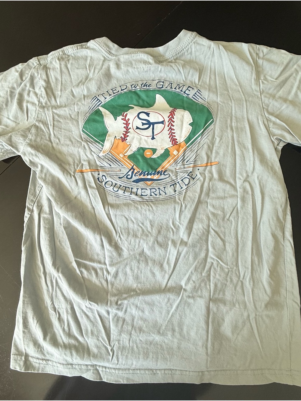 Southern Tide Boy’s Light Blue Graphic Tee - 'Tied to the Game'